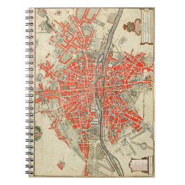 ヴィンテージパリの旅行地図。旧市街/レトロフランス ノートブック