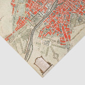 ヴィンテージパリの旅行地図。旧市街。レトロフランス 薄葉紙 (詳細)
