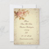 ヴィンテージパリはシックなバラ第75に消印を押します セーブザデート (裏面)