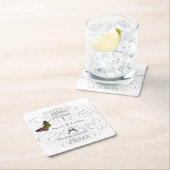 ヴィンテージパリをテーマにした結婚披露宴パーソナライズされた スクエアペーパーコースター (インサイチュ)