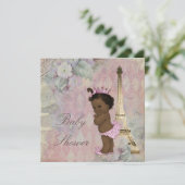 ヴィンテージパリエスニックプリンセスフローラベビーシャワー 招待状 (スタンド正面)