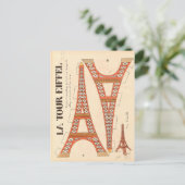 ヴィンテージパリエッフェルタワーカットアウト ポストカード (スタンド正面)