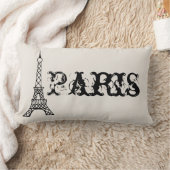 ヴィンテージパリエッフェルタワーピロー ランバークッション (ブランケット)
