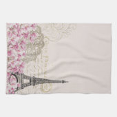 ヴィンテージパリエッフェルタワーフランスの薄紫 キッチンタオル (横)