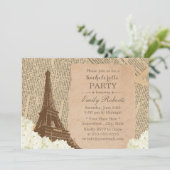 ヴィンテージパリエッフェルタワーフローラバチェロレッテ 招待状 (スタンド正面)