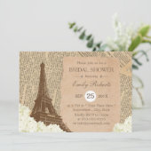 ヴィンテージパリエッフェルタワーフローラブライダルシャワー 招待状 (スタンド正面)
