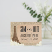 ヴィンテージパリエッフェルタワーフローラ保存日 案内ポストカード (スタンド正面)