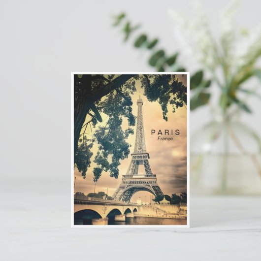 ヴィンテージパリエッフェルタワー建築フランスのポー ポストカード (スタンド正面)