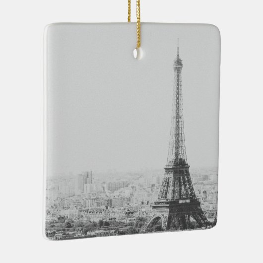 ヴィンテージパリエッフェルタワー白黒写真 セラミックオーナメント (右)