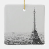 ヴィンテージパリエッフェルタワー白黒写真 セラミックオーナメント (裏面)