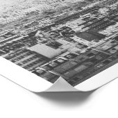 ヴィンテージパリエッフェルタワー白黒写真 ポスター (角)