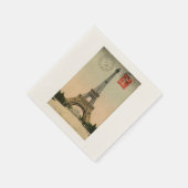 ヴィンテージパリエッフェルタワー スタンダードカクテルナプキン (角)