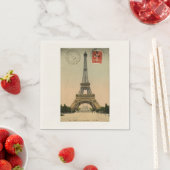 ヴィンテージパリエッフェルタワー スタンダードカクテルナプキン (インサイチュ)
