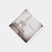 ヴィンテージパリエッフェルタワー&バラシックエレガント スタンダードカクテルナプキン (角)