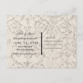 ヴィンテージパリエッフェルタワー&バラ保存日 案内ポストカード (裏面)