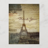 ヴィンテージパリエッフェル結婚タワー感謝していズユー ポストカード (正面)