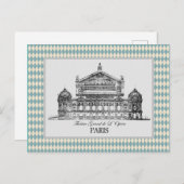 ヴィンテージパリオペライラストレーションハーレキン ポストカード (正面/裏面)