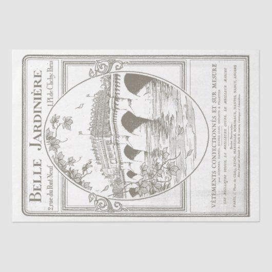 ヴィンテージパリガーデンポスターデクペフランスのージ 薄葉紙 (正面)