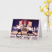 ヴィンテージパリガールズフェンシングノートカード カード (黄色い花)