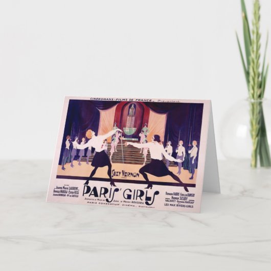 ヴィンテージパリガールズフェンシングノートカード カード (正面)