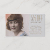 ヴィンテージパリガール美容師メイクアップアーティスト 名刺 (正面)