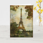 ヴィンテージパリグリーティングカード カード (黄色い花)