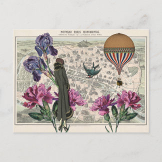 ヴィンテージパリコラージュ葉書 ポストカード