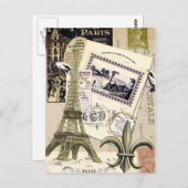 ヴィンテージパリコラージュ…ポストカード ポストカード (正面/裏面)