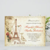 ヴィンテージパリシック婚約パーティ招待状 招待状 (スタンド正面)