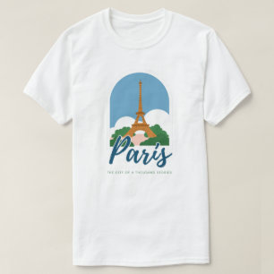ヴィンテージパリシティスケープレトロパリフランストラベル Tシャツ