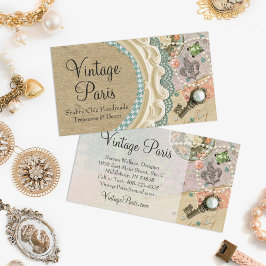 ヴィンテージパリシャビーシックフランスのジュエリーブティック 名刺