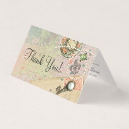 ヴィンテージパリシャビーフランスのジュエリーサンキューカード