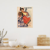 ヴィンテージパリシャンゼリゼアイススケートで滑る ポスター (キッチン)