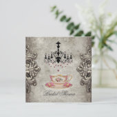 ヴィンテージパリシャンデリアブライダルティーパーティー 招待状 (スタンド正面)