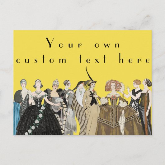 ヴィンテージパリジャンアールデコ、ジョージバービアカスタムー ポストカード (正面)