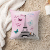 ヴィンテージパリジャンスタイルラブパリ クッション (ブランケット)