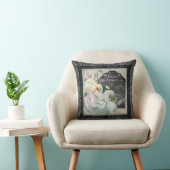 ヴィンテージパリジャンフラワータイポグラフィシャルボードバラ クッション (椅子)