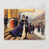 ヴィンテージパリジャン冬のシーンクリスマス  シーズンポストカード (正面)