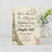 ヴィンテージパリジャン誕生日パーティー 招待状 (スタンド正面)