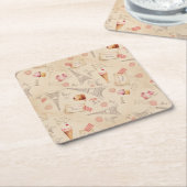 ヴィンテージパリスイーツ スクエアペーパーコースター (アングル)