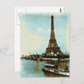 ヴィンテージパリスウォーターカラー ポストカード (正面/裏面)