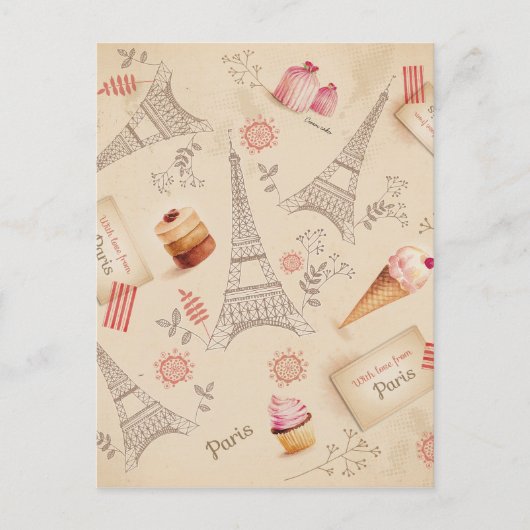 ヴィンテージパリススイーツ ポストカード (正面)