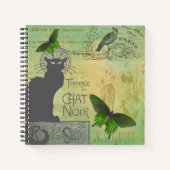 ヴィンテージパリスツアーオブチャットノワールコラージュレシピ ノートブック (正面)