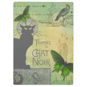 ヴィンテージパリスツアーオブチャットノワールコラージュ クリップボード (裏面)