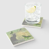 ヴィンテージパリスツアーオブチャットノワールコラージュ ストーンコースター (横)