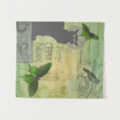 ヴィンテージパリスツアーオブチャットノワールコラージュ タペストリー (正面(横))