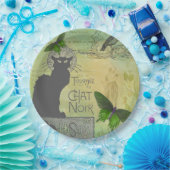 ヴィンテージパリスツアーオブチャットノワールコラージュ ペーパープレート (パーティー)