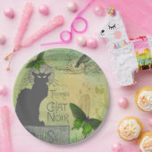 ヴィンテージパリスツアーオブチャットノワールコラージュ ペーパープレート (パーティー)