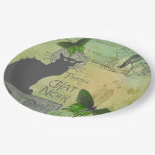 ヴィンテージパリスツアーオブチャットノワールコラージュ ペーパープレート (アングル)