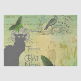 ヴィンテージパリスツアーオブチャットノワールコラージュ 薄葉紙